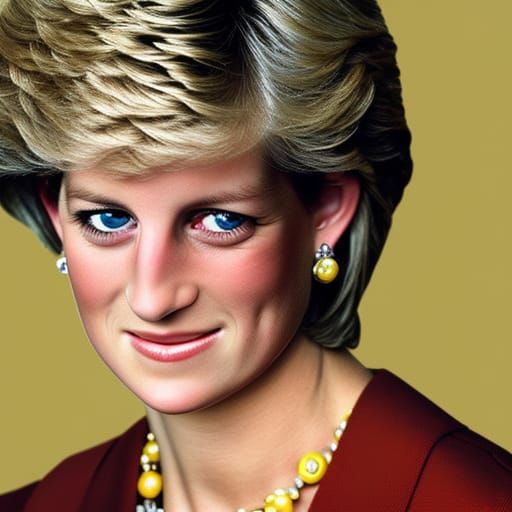 Princess Diana Close-Up Portrait in Studio Lighting