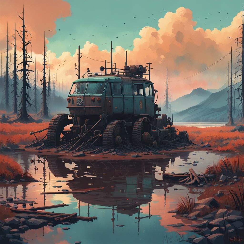 Wasteland, inspired by Simon Stålenhag