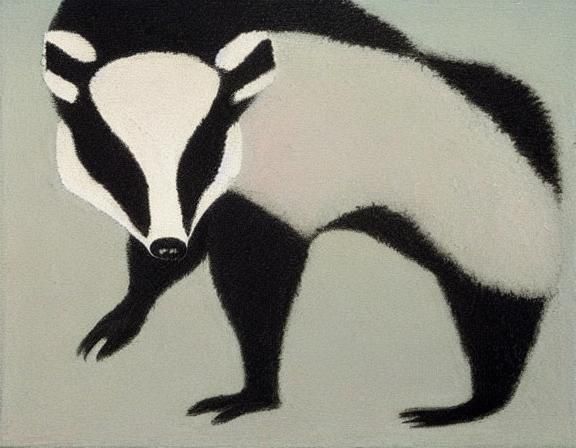 Abstract Badger in Suprematist Style