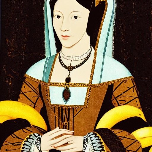 Anne Boleyn Eats a Banana: AI-Generated Portrait