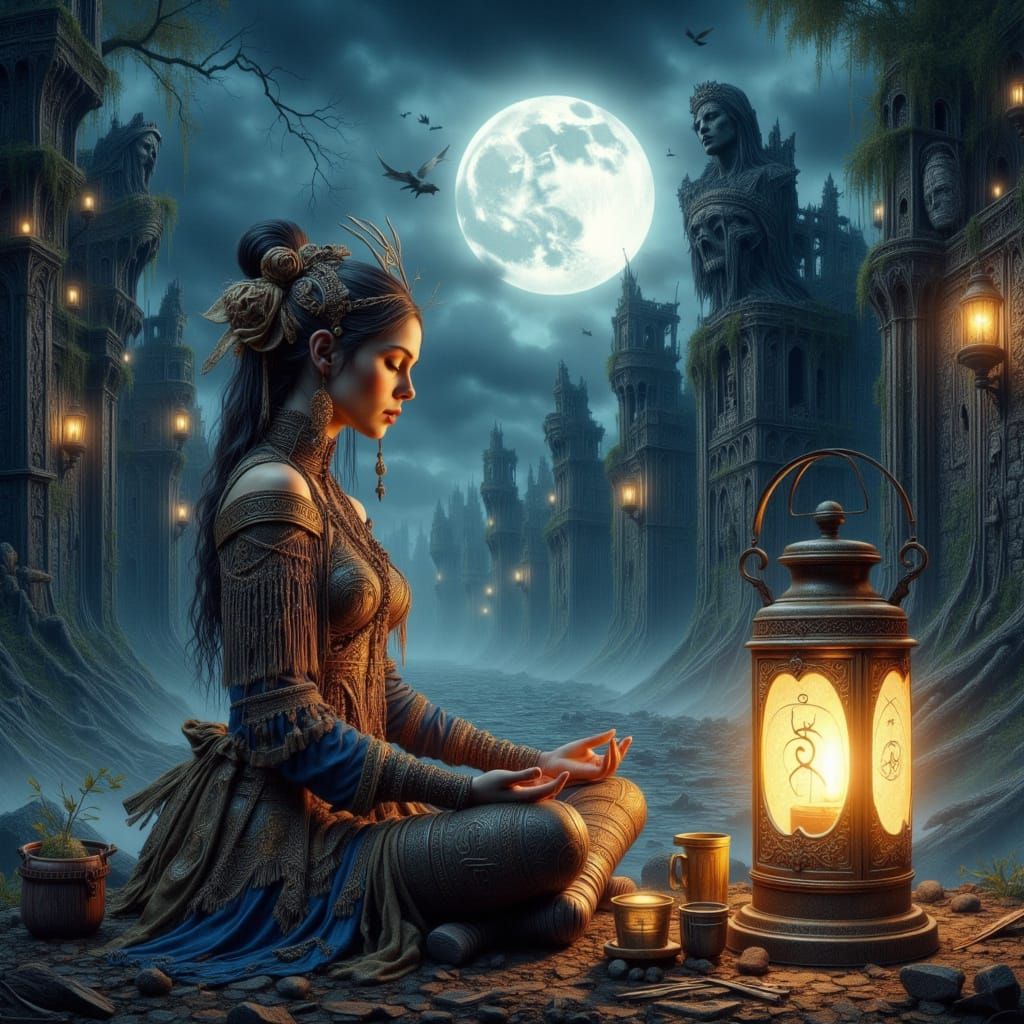 Ethereal Goddess in Lunar Serenity