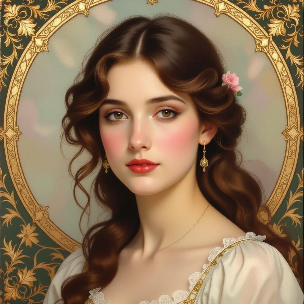 Gentle Face in Pre-Raphaelite Style