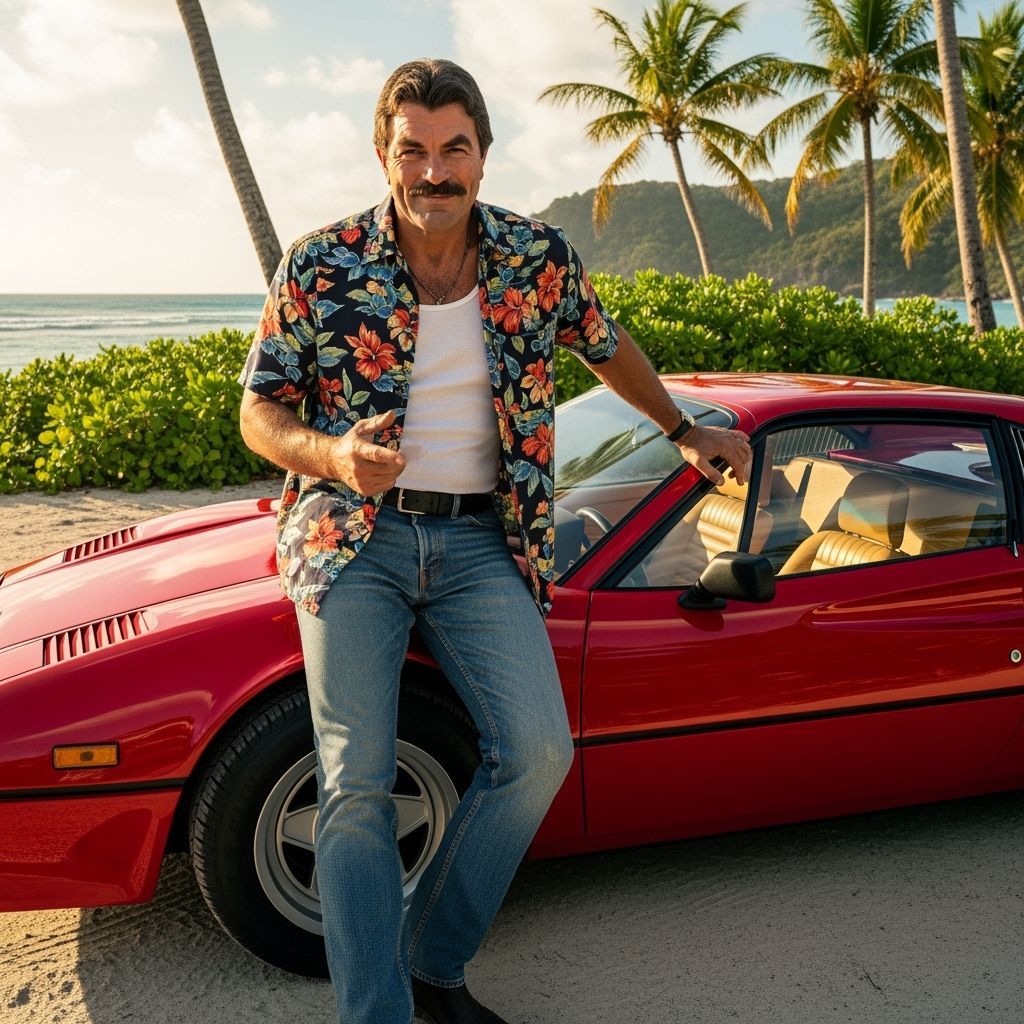 Magnum P.I. with Ferrari in Tropical Automotive Photography