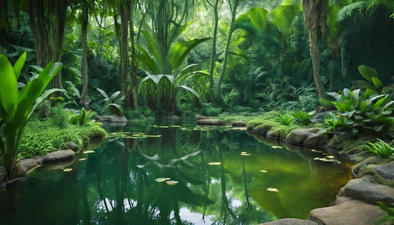 Lush Jungle Pond in Professional Photography