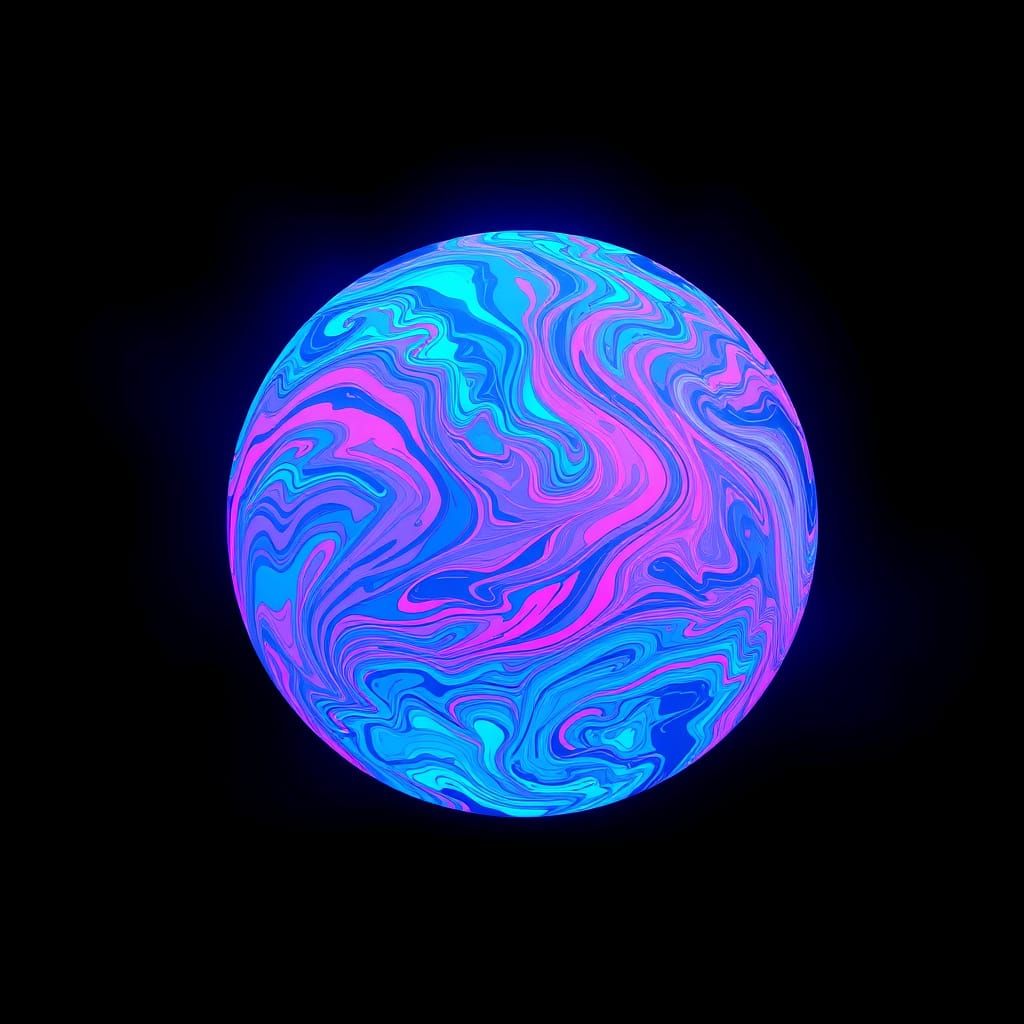 Stylized Futuristic Orb in Electric Hues