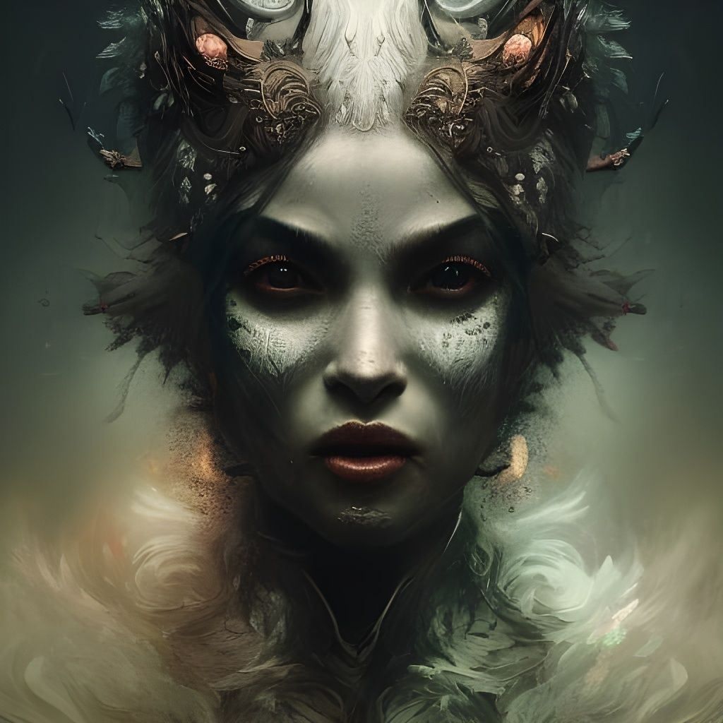 Fierce Vampire Portrait on Moonlit Street