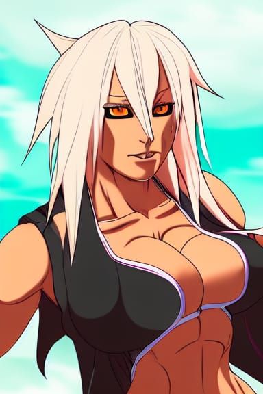 Badass Muscle Warrior Woman Portrait in 8k