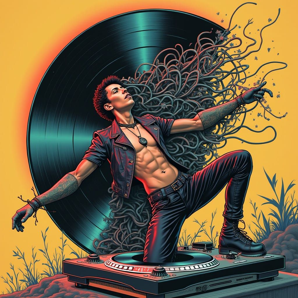 Rockstar Transforms into a Futuristic CD Player in a Surreal...