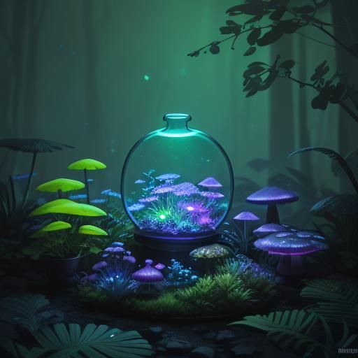 Neon Fireflies Illuminate Bioluminescent Terrarium