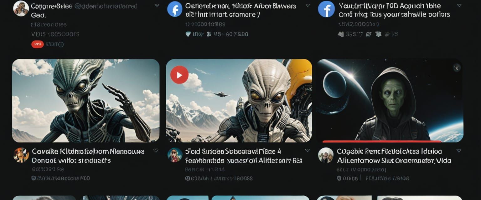 Social Media Video Suggestions About Aliens