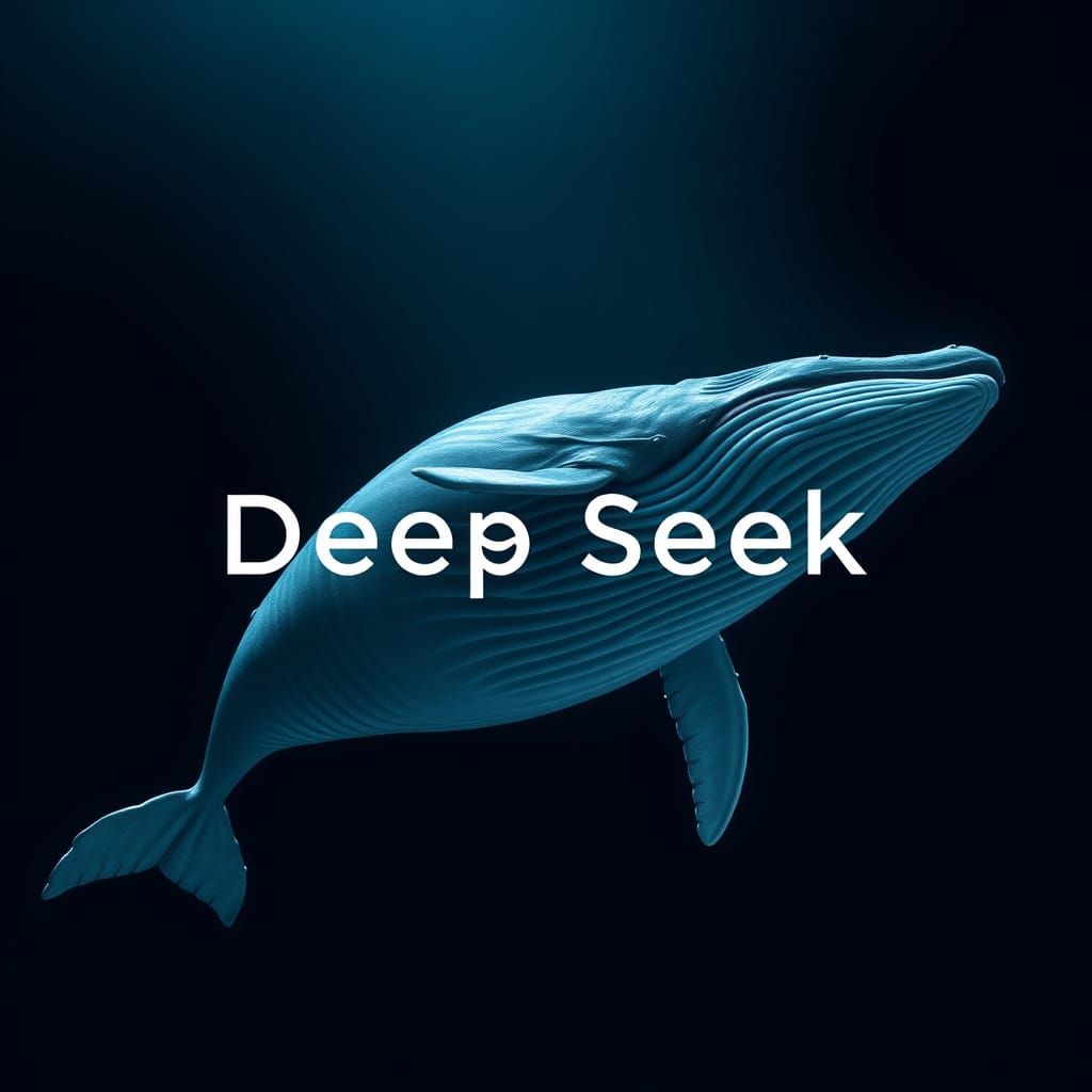 Hyper-Realistic Whale in Deep Blue Ocean