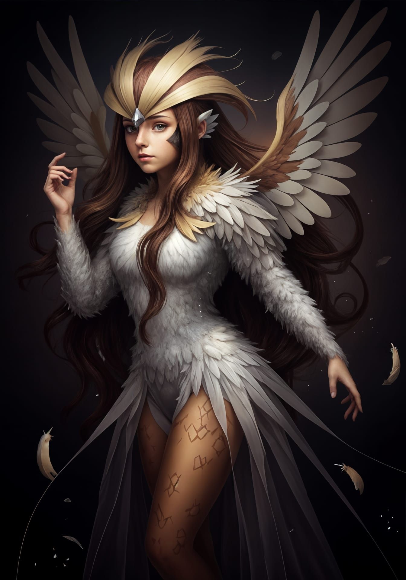 Pidgeot Pokemon Hybrid as Stunning Human Girl