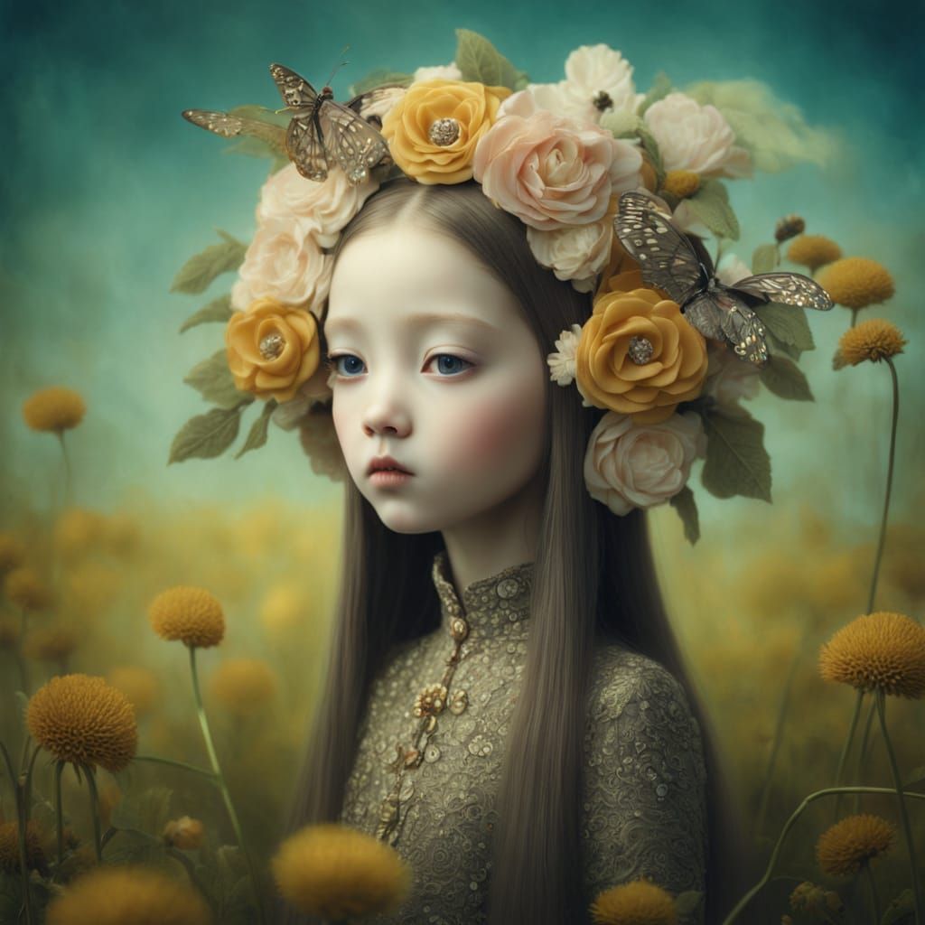 Surreal Portrait in Dark Fairytale Style