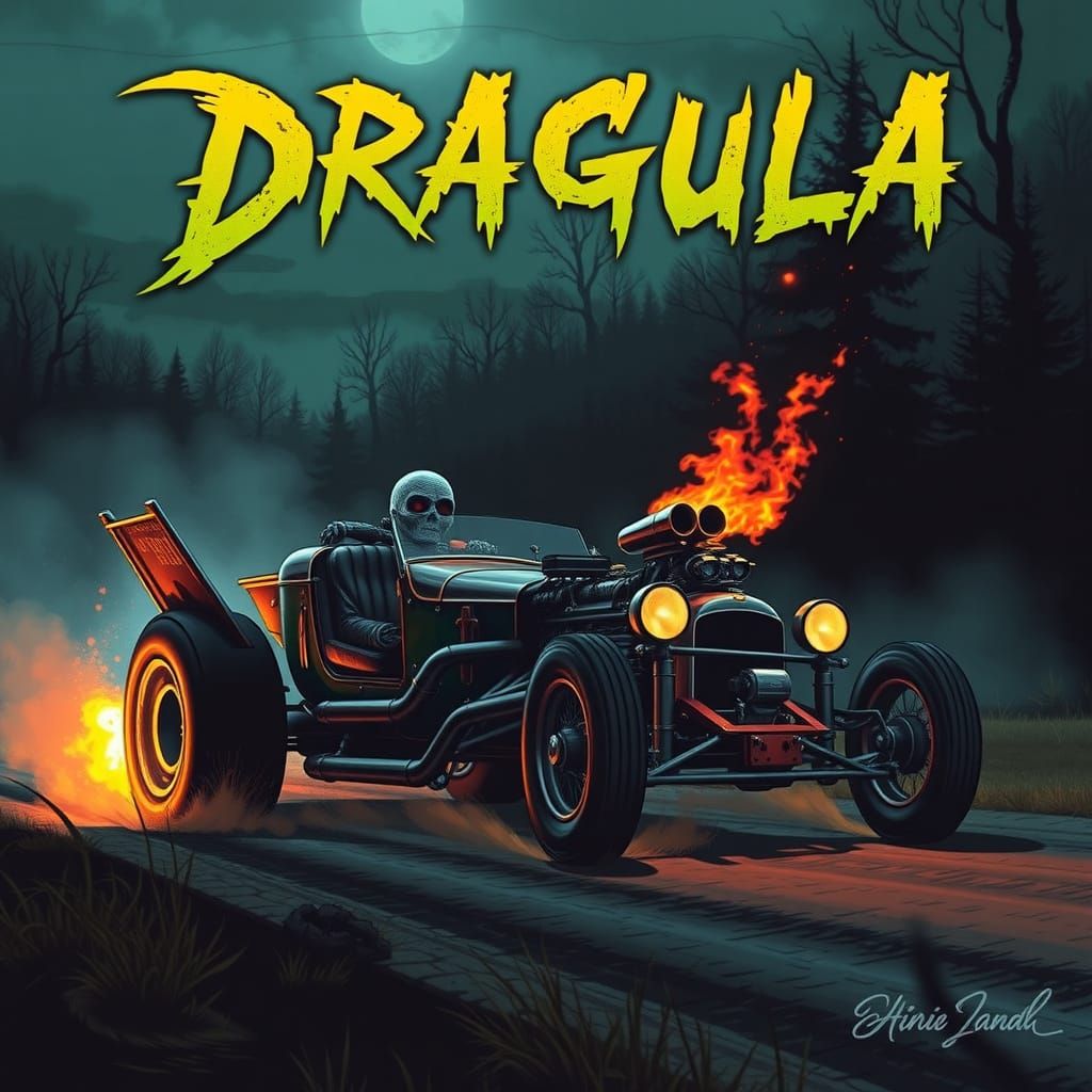 Cyberpunk Horror Car Album Art