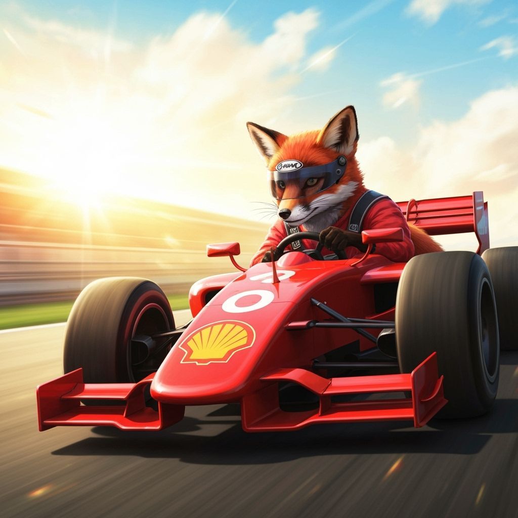 Fox Racer Speeds Down Sunlit Track