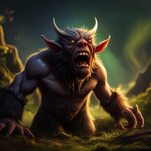 Bugbear Screaming Portrait in Detailed Matte Painting