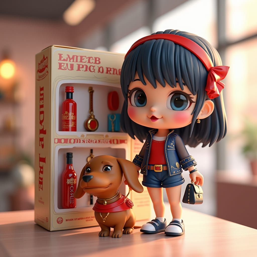 Charming Chibi Girl Collectible Box in Vibrant Colors