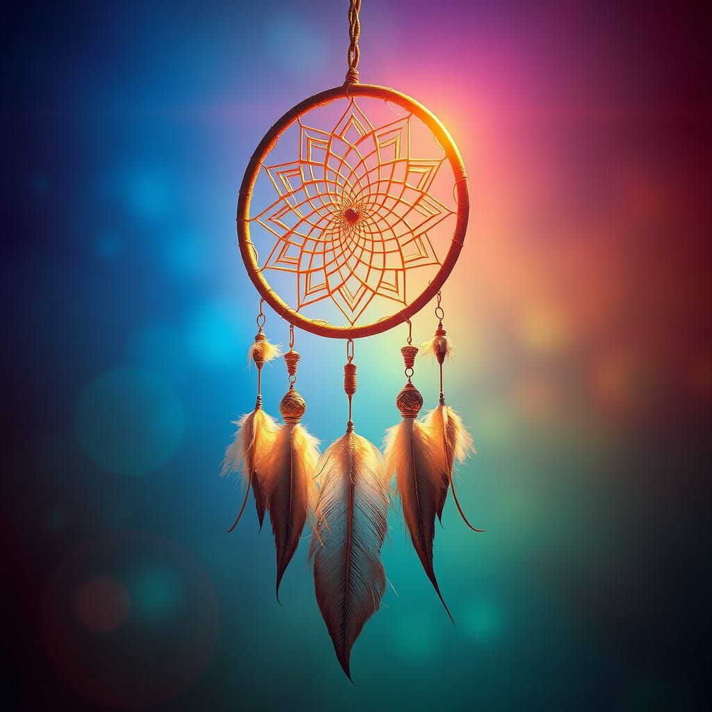 Surreal Dreamcatcher Radiates Ethereal Wonder in Cyberpunk S...