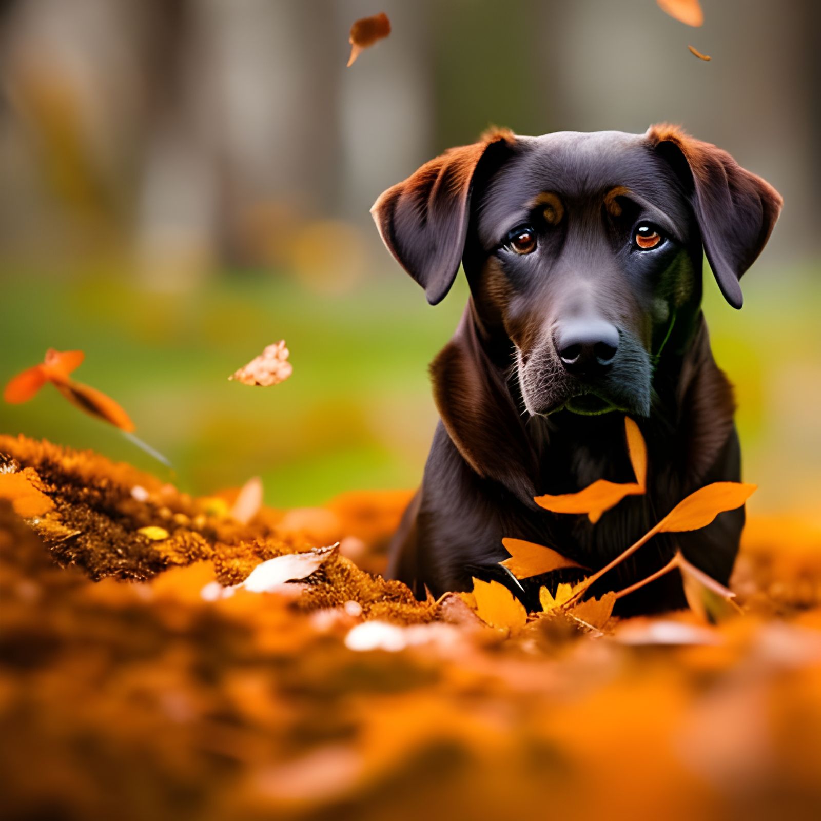 Dog in Autumn Snow: Professional Photography