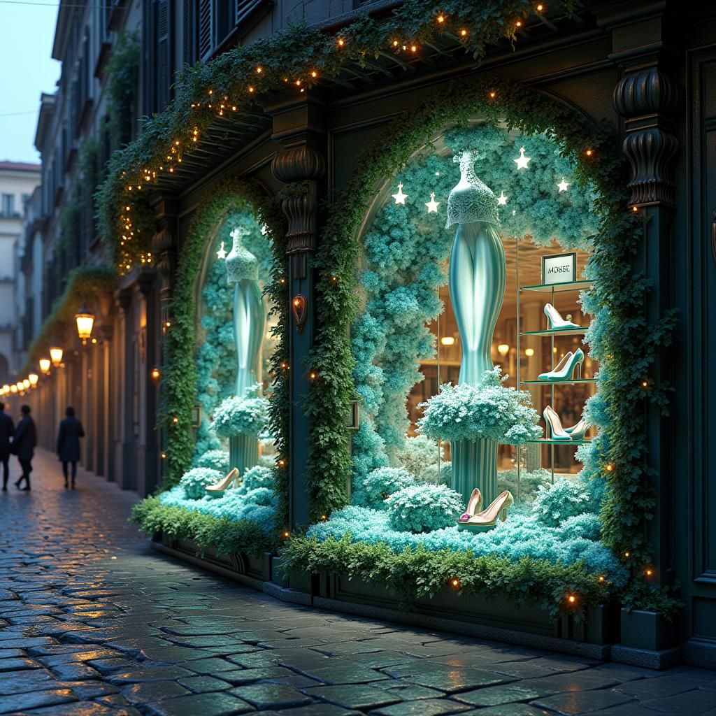 Milan Shoe Store Display in Syd Mead Style