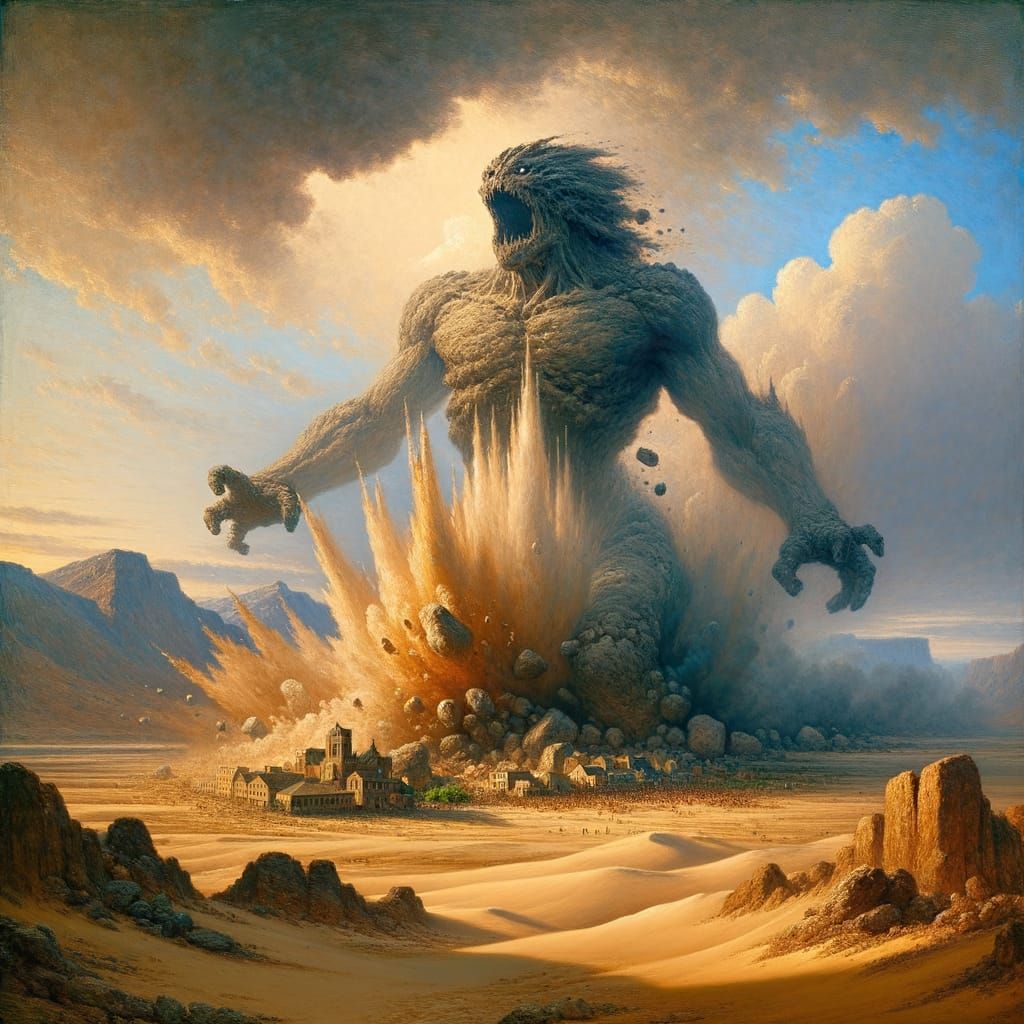 Fearsome Desert Monster Emerges from Ancient Earth in Romant...