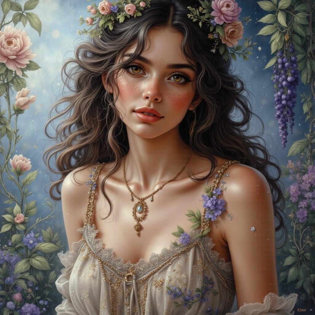 Mystical Fantasy Scene with Glittering Details