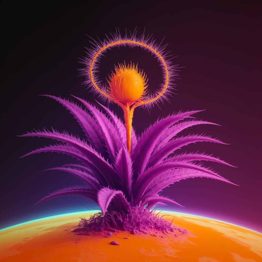 Venusian Bloom in Neon Hues