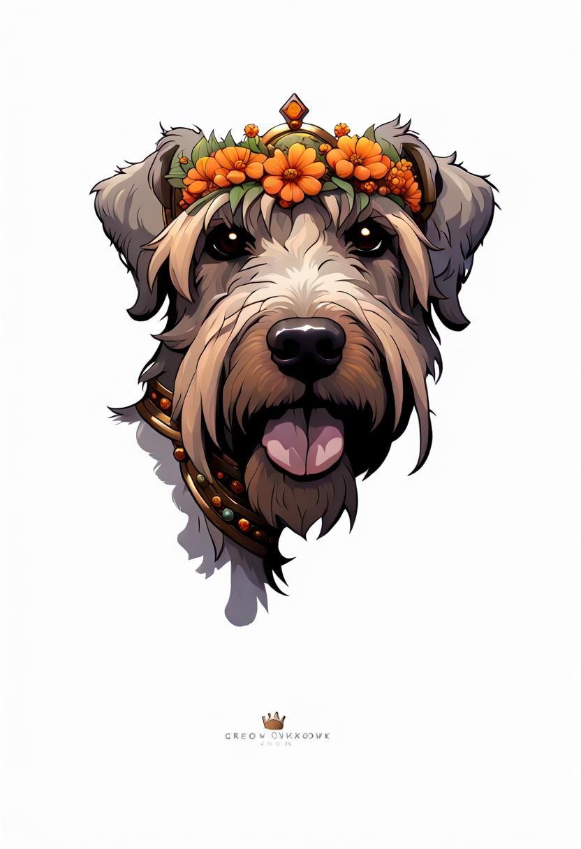 Wheaten Terrier Princess in Dark Fantasy Art