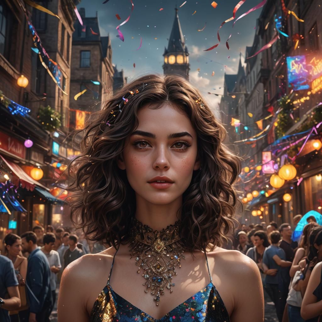 Hyperrealistic Portrait of a Pretty Party Girl