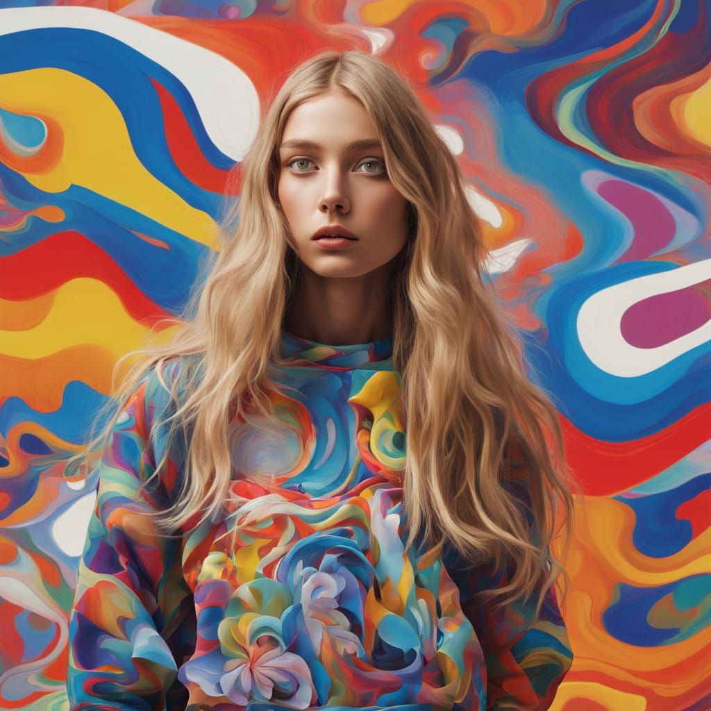 Psychedelic Fashion Model "Pattie Boyd"in Groovy Mini Skirts...