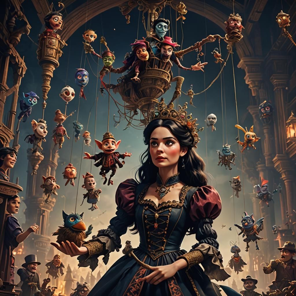 Female Puppeteer with Male Puppet in Show