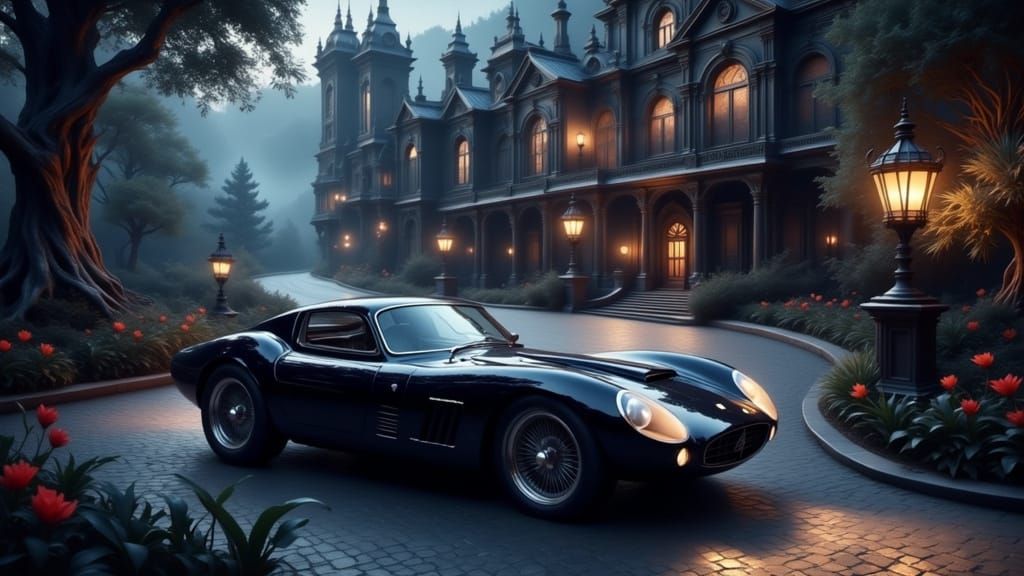Black Ferrari 250 GTO at Baroque Estate