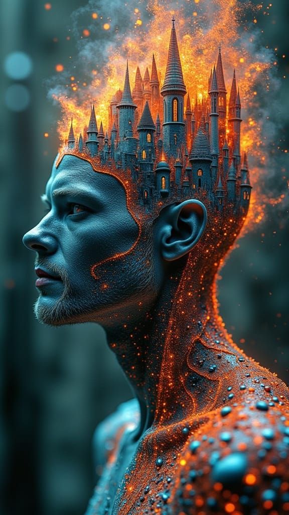 Surreal Gothic Landscape of the Mind in Expressionism Style