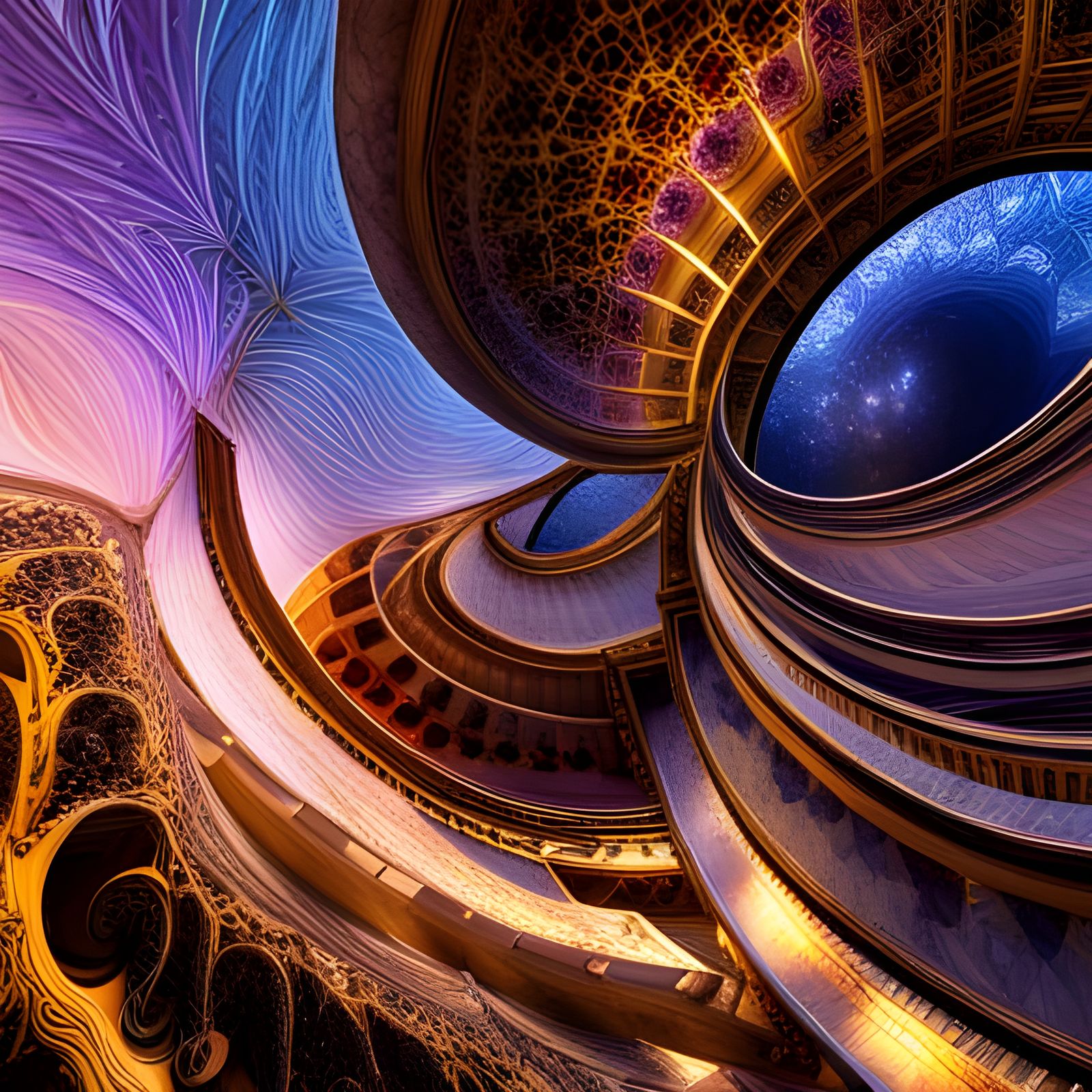 Abstract Mica Crystals with Fibonacci Pattern