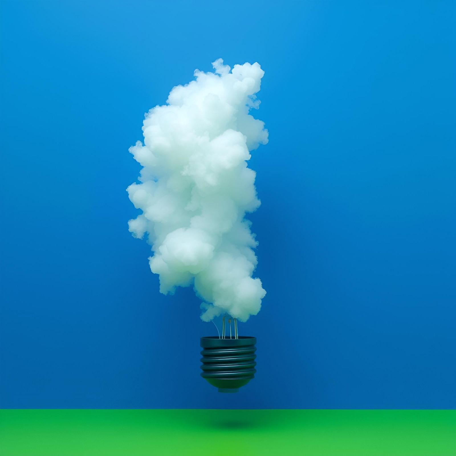 Abstract Blue-Green Surrealism with Evolving Concepts