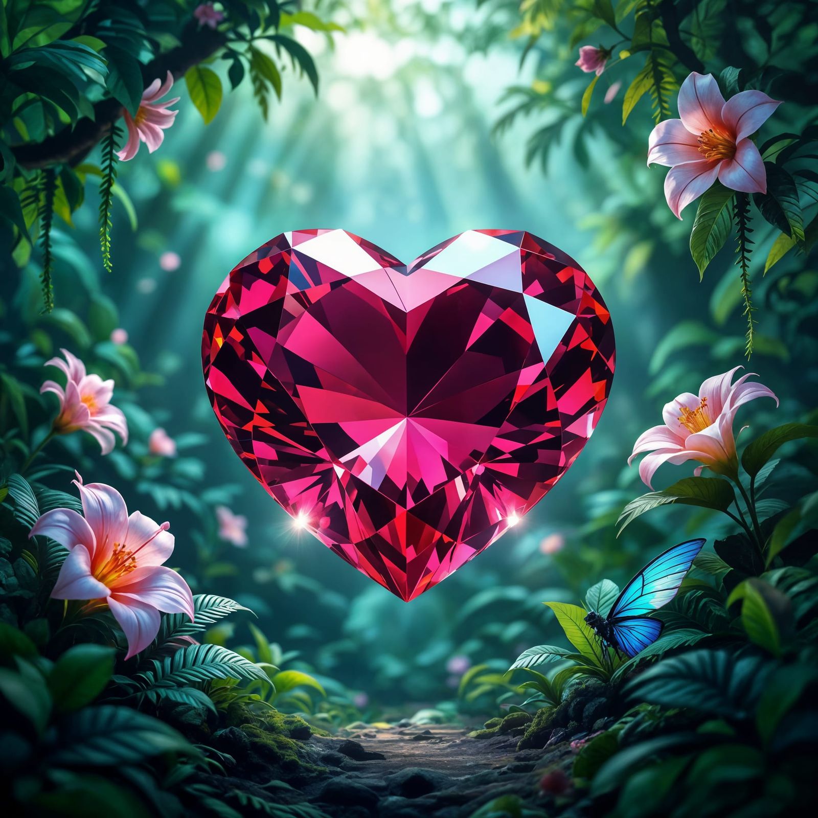 Giant Jewel Floats in Alien Jungle