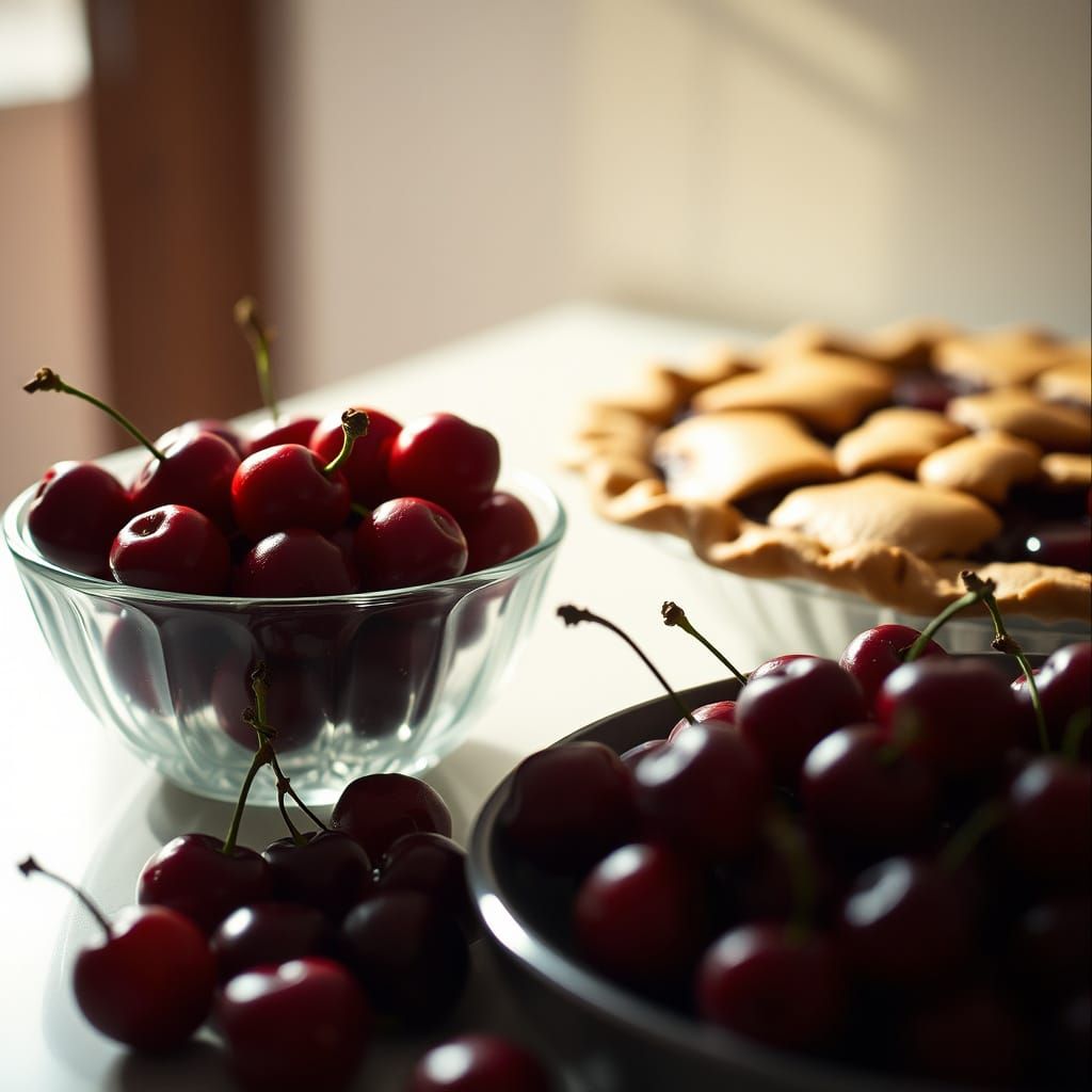 Cherries in Warm Cinematic Light