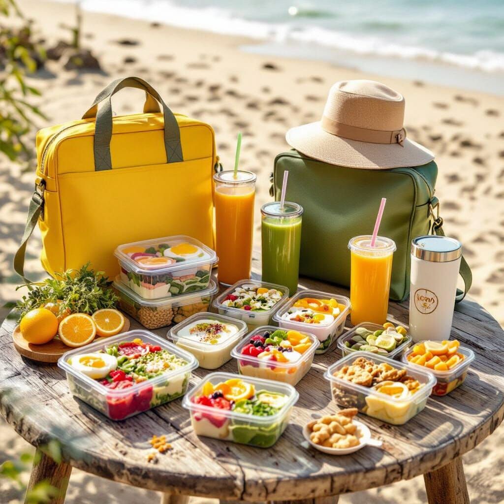 Wellness Food Raffle Kit on Rustic Table - Food Photoshoot S...