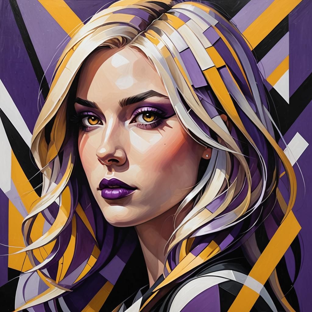 Geometric Fauvism: A Neo-Cubist Art Deco Portrait