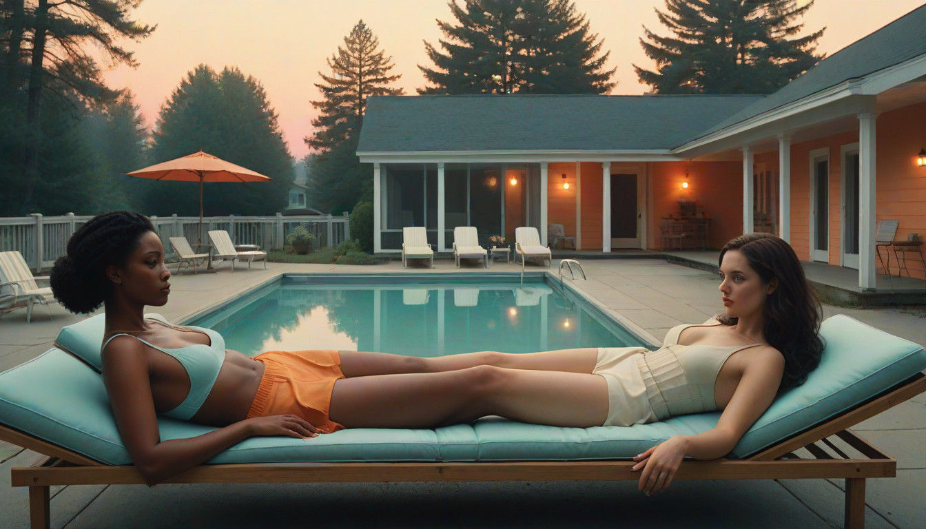 Diverse Women in a Dreamlike 1970s Scene