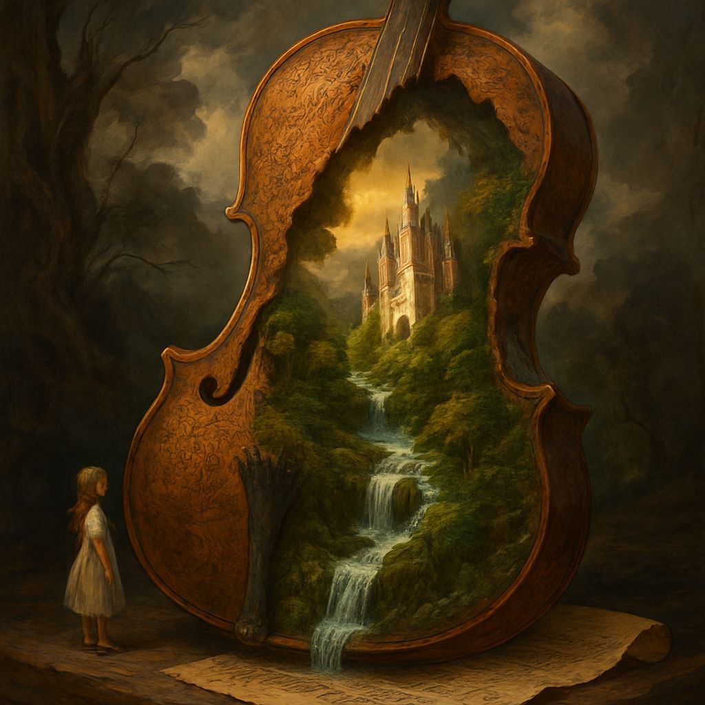 Fantasy Landscape Inside an Ancient Violin