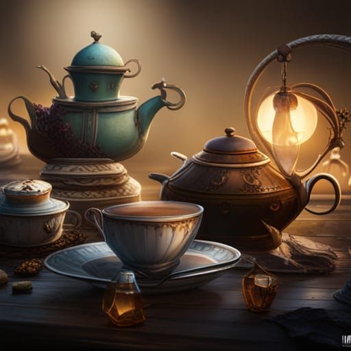 Ghosts Enjoying Tea: Detailed Matte Painting