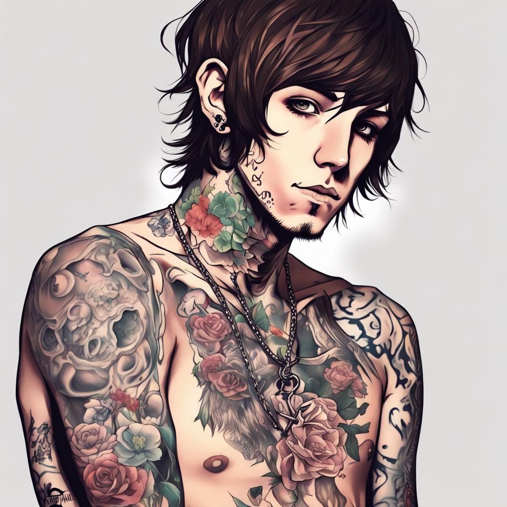 Oli Sykes Anime Key Visual in Manga Style