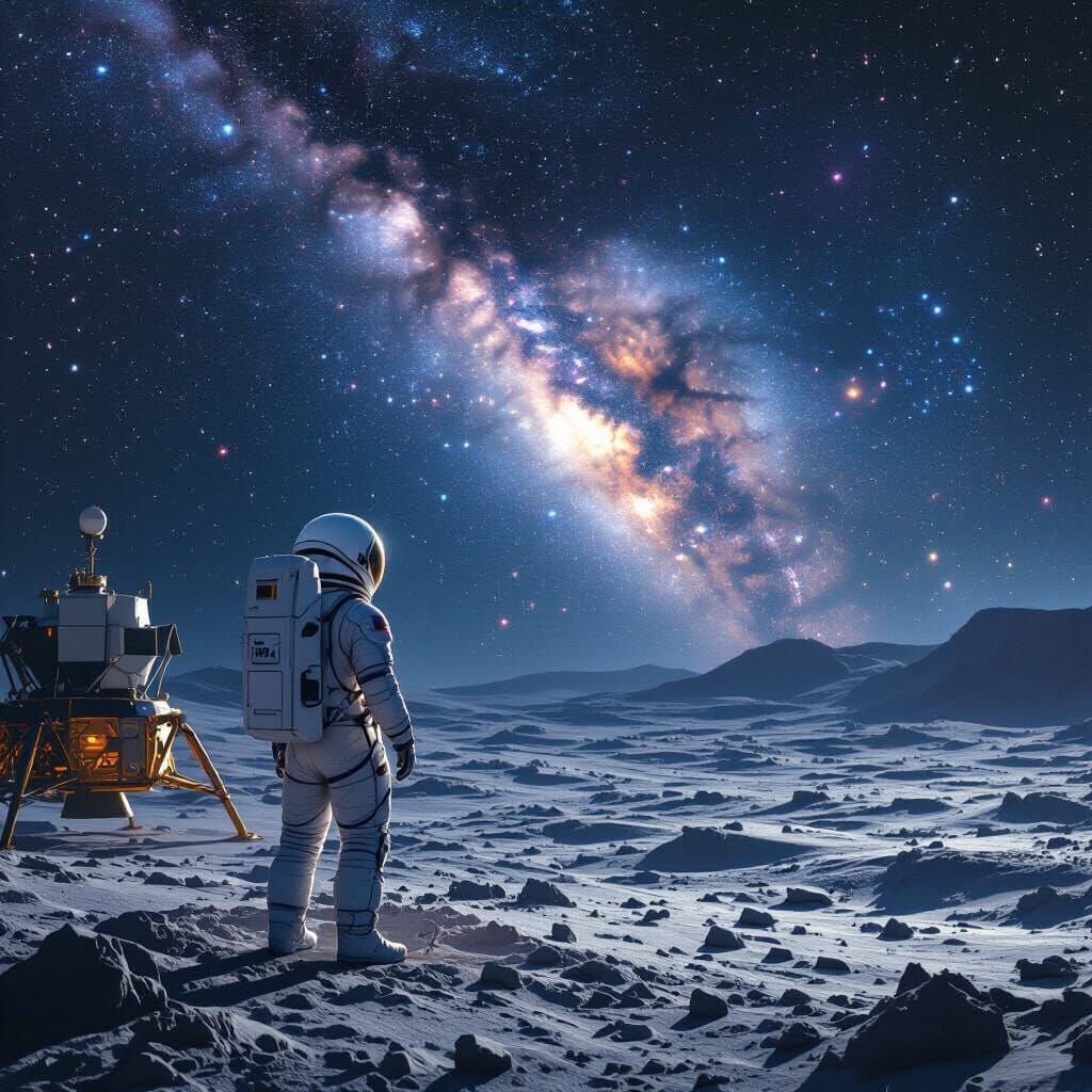 Astronaut's Cosmic View of the Milky Way