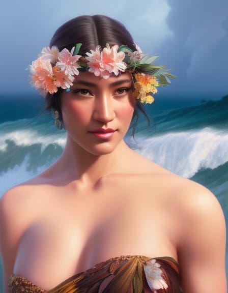 Nuakea Portrait in Comic Book Art Style