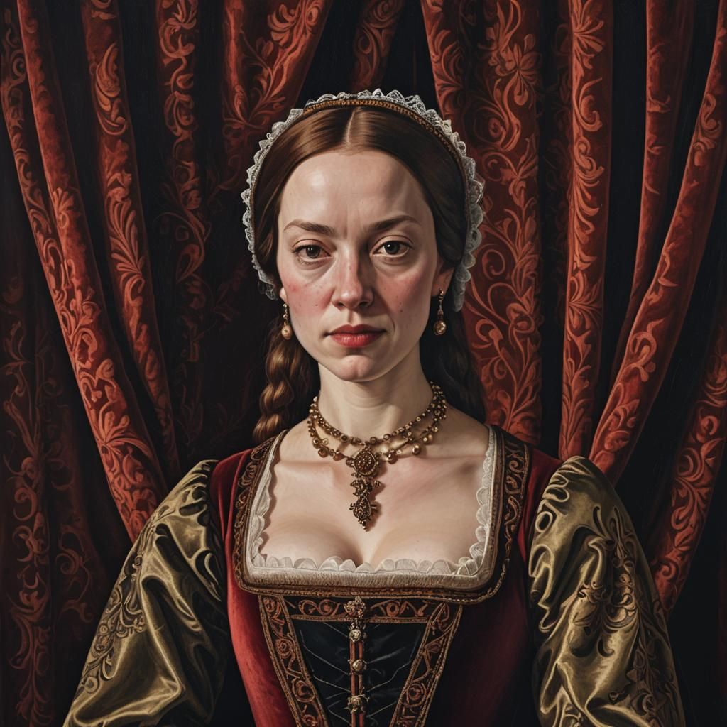 Tudor Woman Portrait in Photorealistic Style