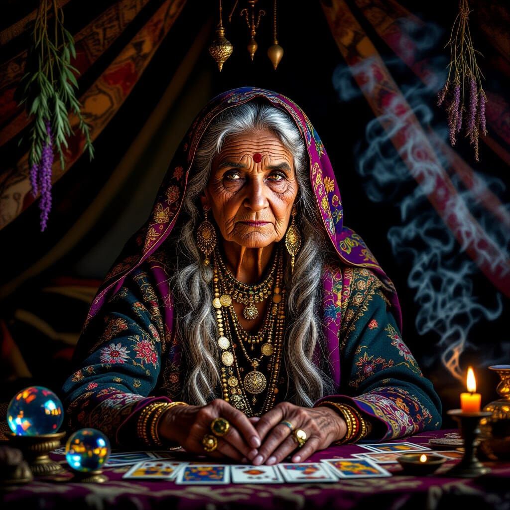 Mystical Romani Fortune Teller Portrait