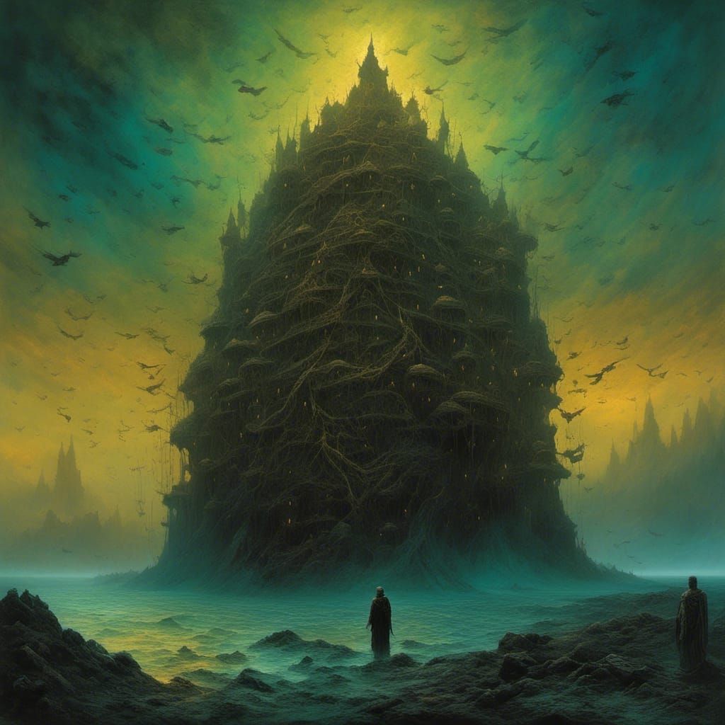 Omnipotent evil in the style of Zdzisław Beksiński v2