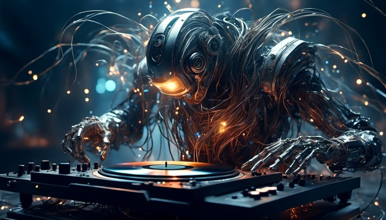 Steampunk Robot DJ Plays Vinyl Records