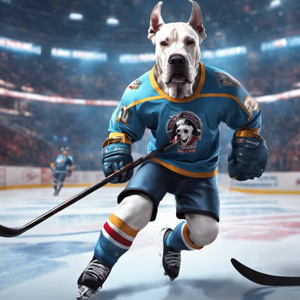 Great Dane Hockey Player